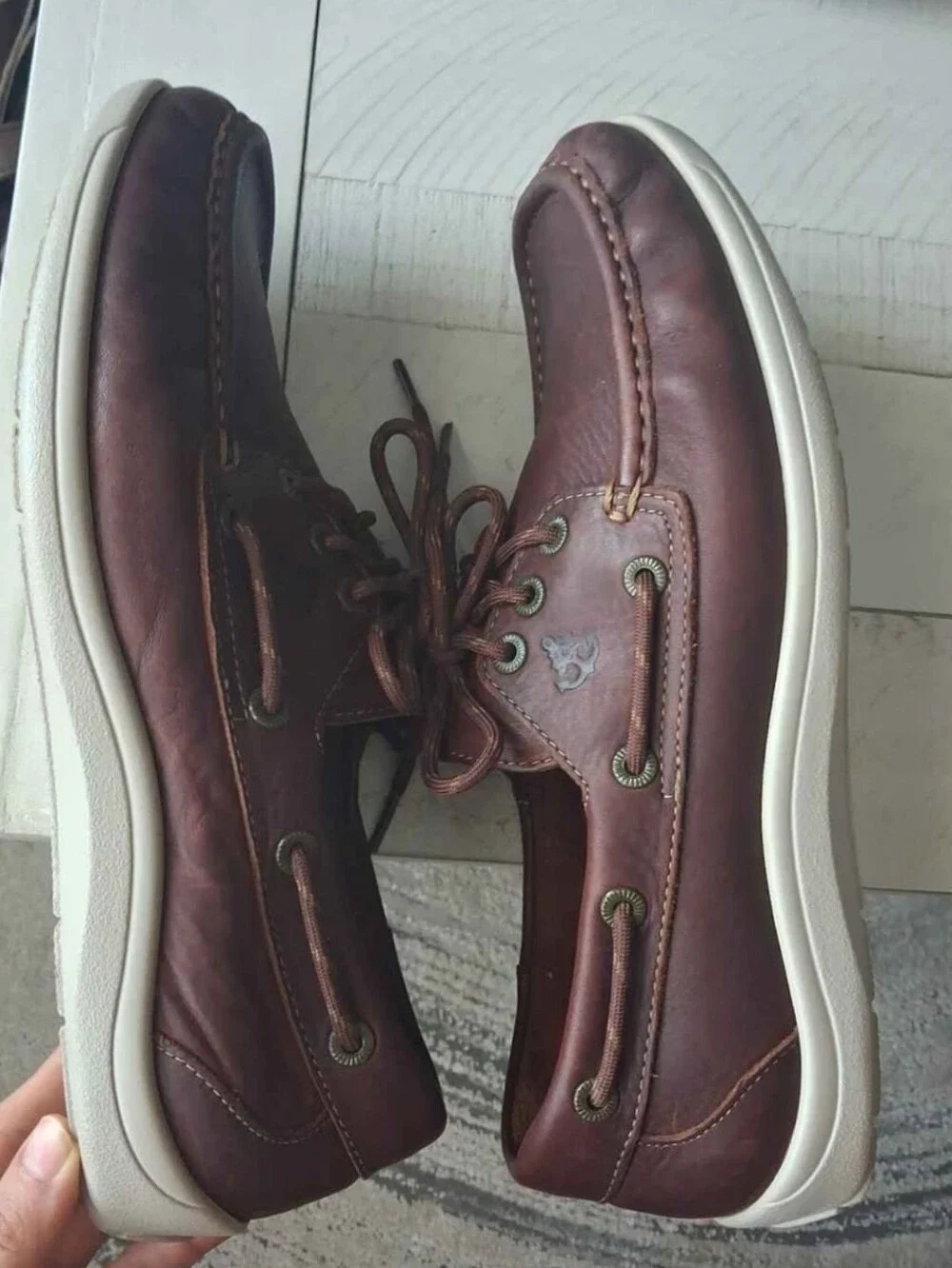 SAS Decksider Boat Shoe - Briar Brown with White Sole